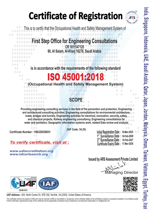 This is to certify that the Occupational Health and Safety Management System of
