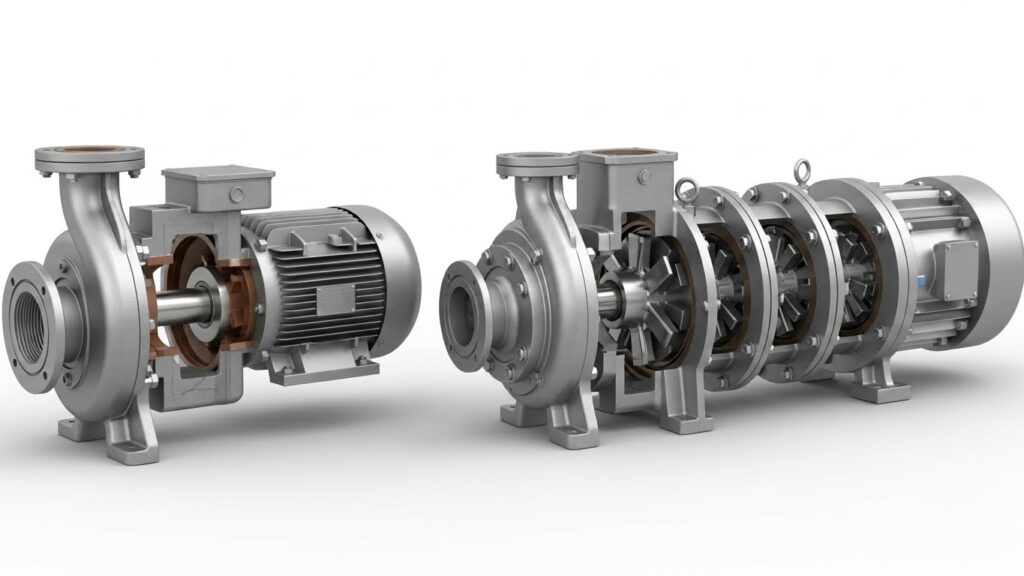 مقارنة بين مضخات Split Case ومضخات Multi-Stage