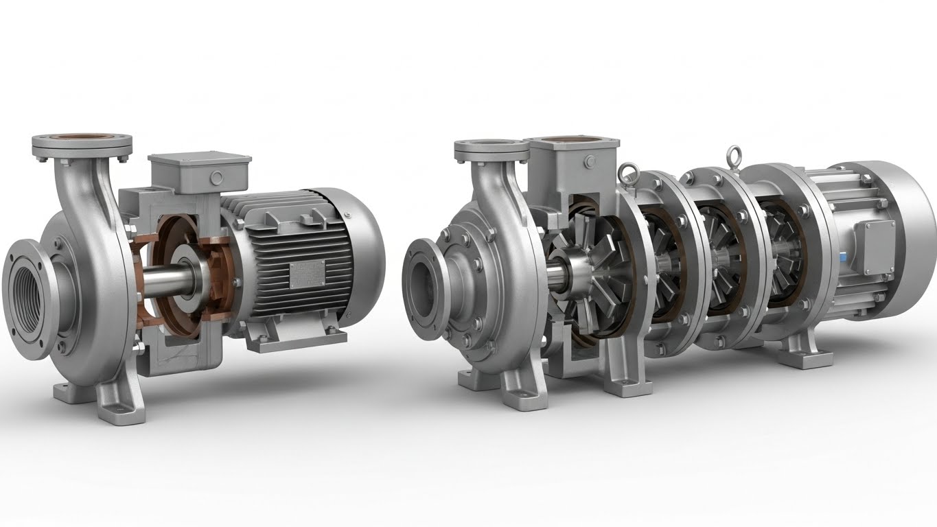 مقارنة بين مضخات Split Case ومضخات Multi-Stage